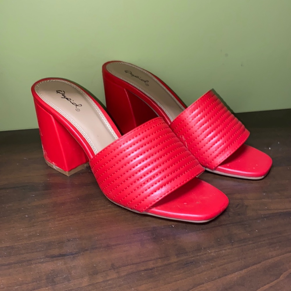 Red Heels Sandals Size 7
